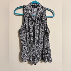 fab'rik Monochrome Leopard Print Blouse